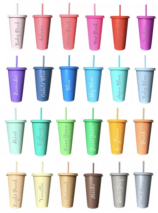 24 Different Coloured Cold Cups 24oz